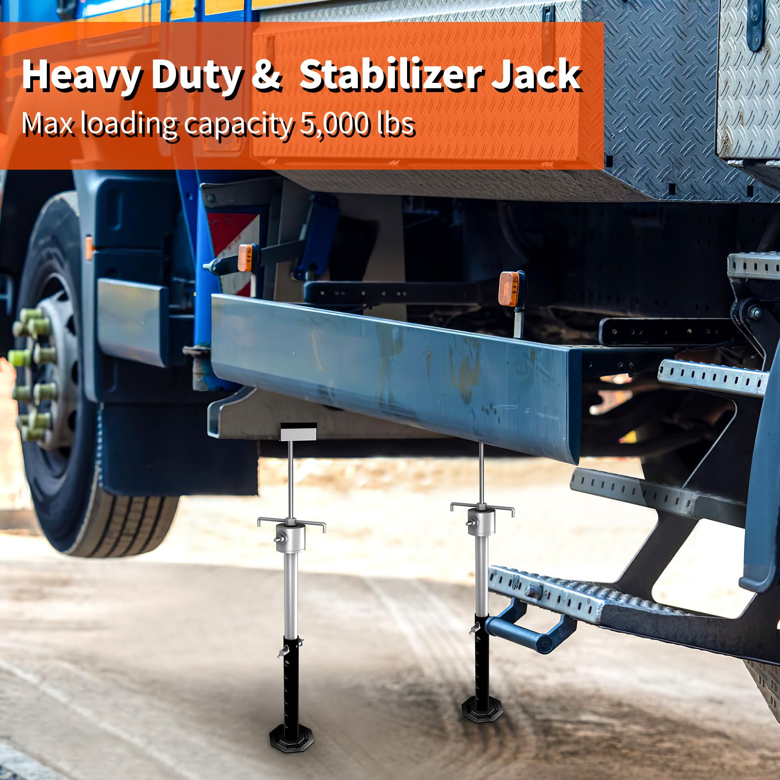 Wysuwane podnośniki do kampera, wytrzymały stabilizator szybkiego podnoszenia do 2268 kg każdy, zestaw 2 stabilizatorów do przyczepy podróżnej, kampera, z regulacją wysokości od 40 cm do 86 cm