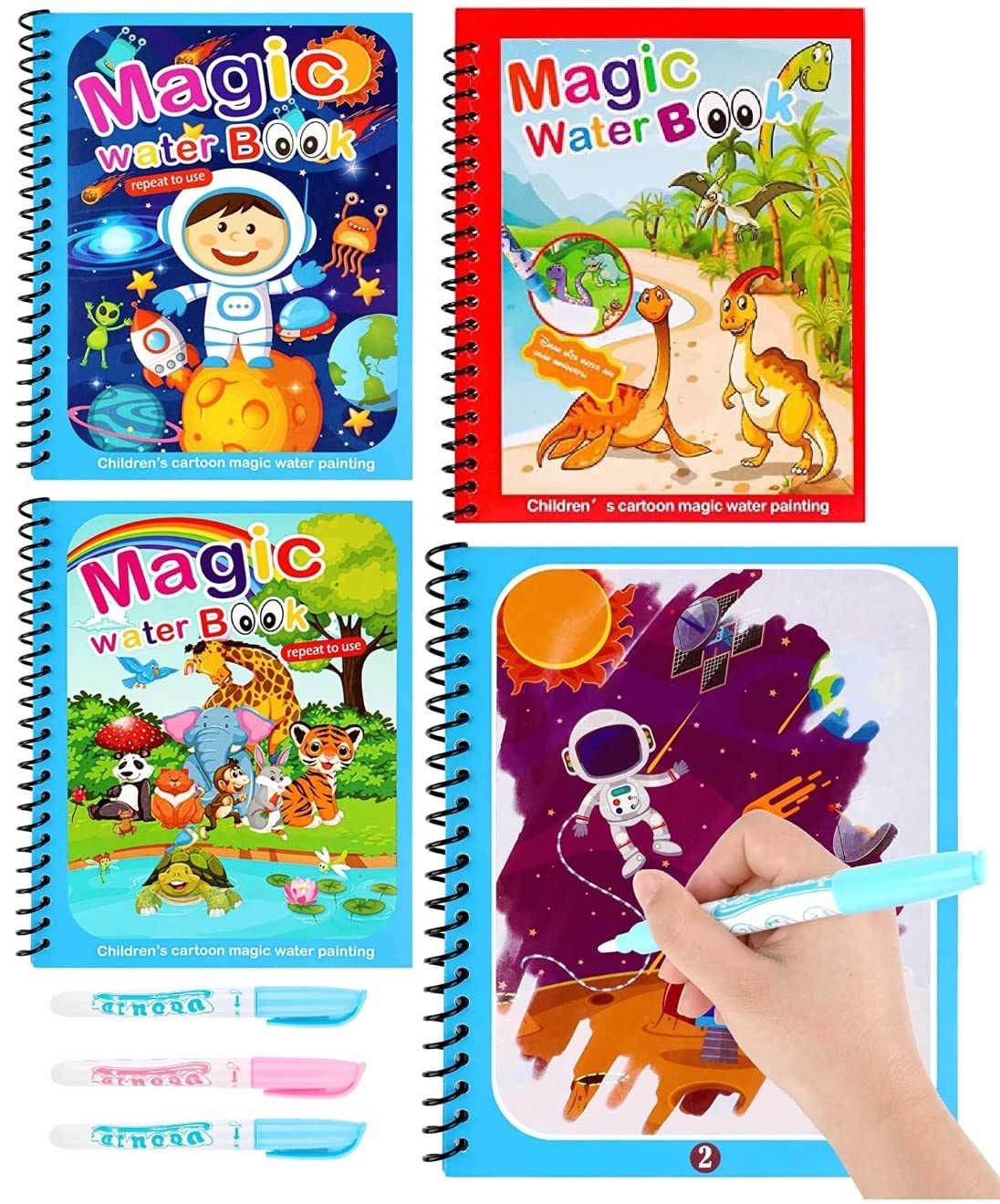 FunBlast Magic Water Painting Book with Magic Doodle Pen for Kids - Reusable Painting Scrap Kit, Water Coloring Drawing Sheets for Kids, Boys and Toddlers – Pack of 3 - Assorted Color and Design (B0BCJQG83R) Amazon Price History, Amazon Price Tracker
