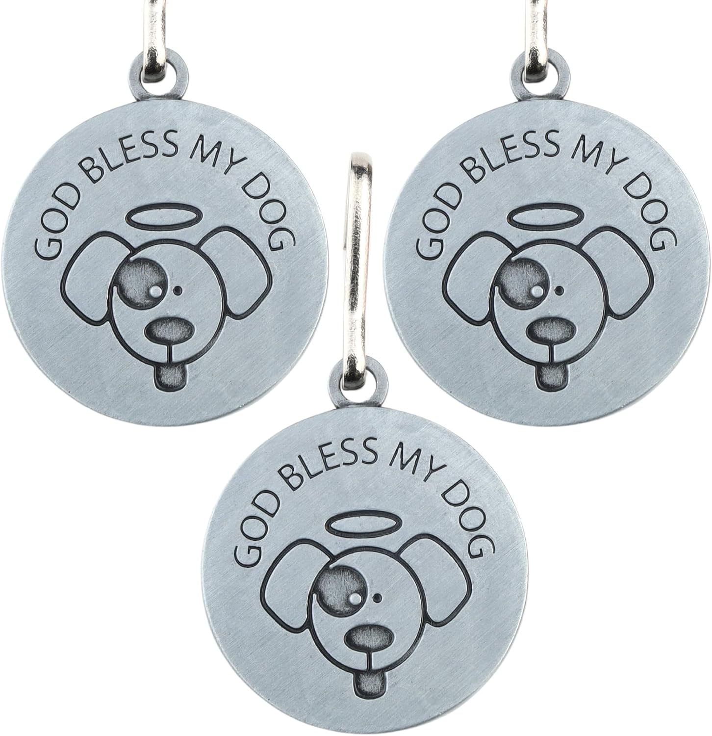 Needzo St. Francis Pet Medal, Zinc Alloy Dog Collar Pendant, Patron Saint of Animals, Keepsake Gifts, 1 Inches (Pack of 3)