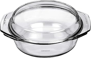 Simax 8593419414541 Round heatproof dish with lid 1L, one size, clear