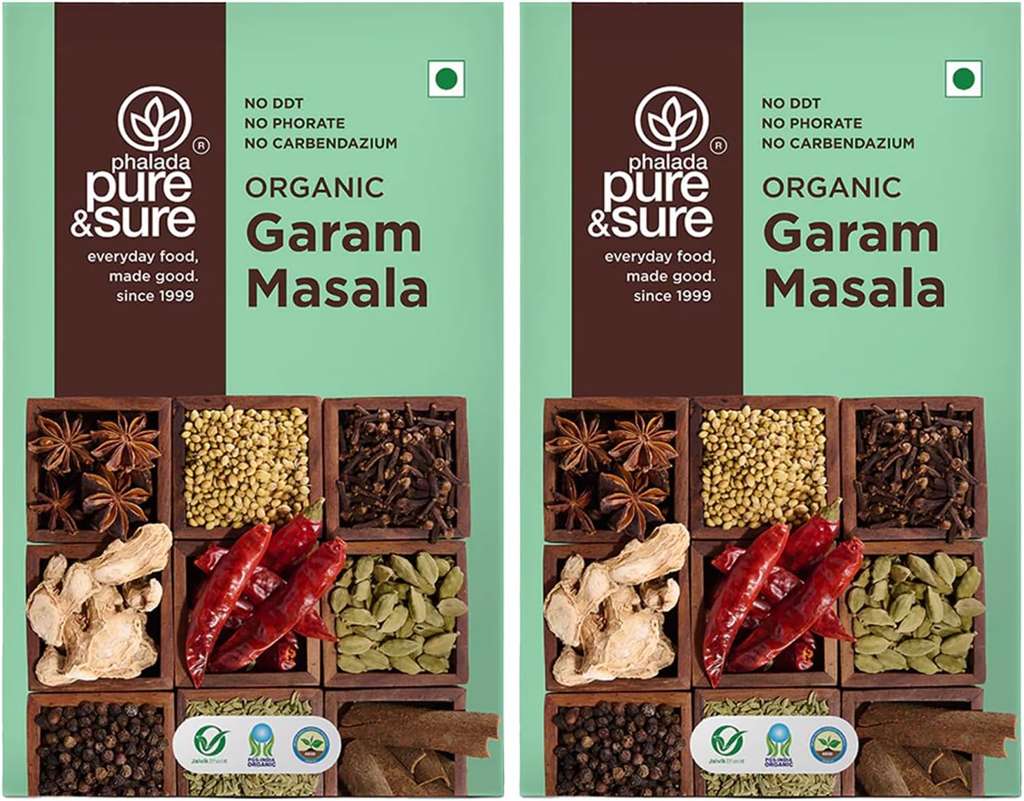 Pure & Sure Organic Garam Masala 200gm| Traditional, Authentic & Multipurpose Masala Powder | Perfect Blend of Spices with Great Taste & Aroma | No Preservative & Pesticide| 100gm each (Pack of 2)