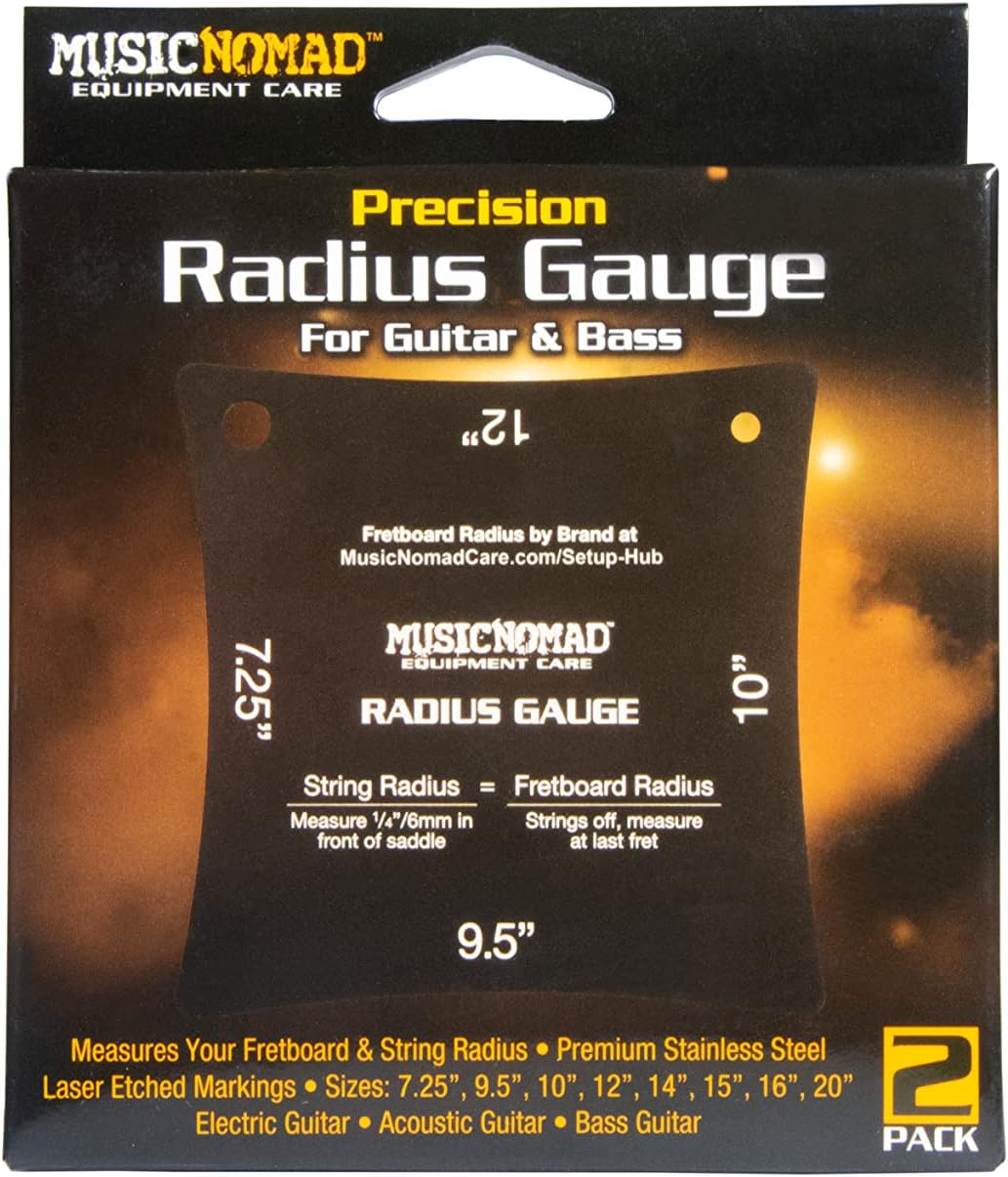 MusicNomad Precision Fretboard and String Radius Gauge Tool - 2 pc. Set (MN603)