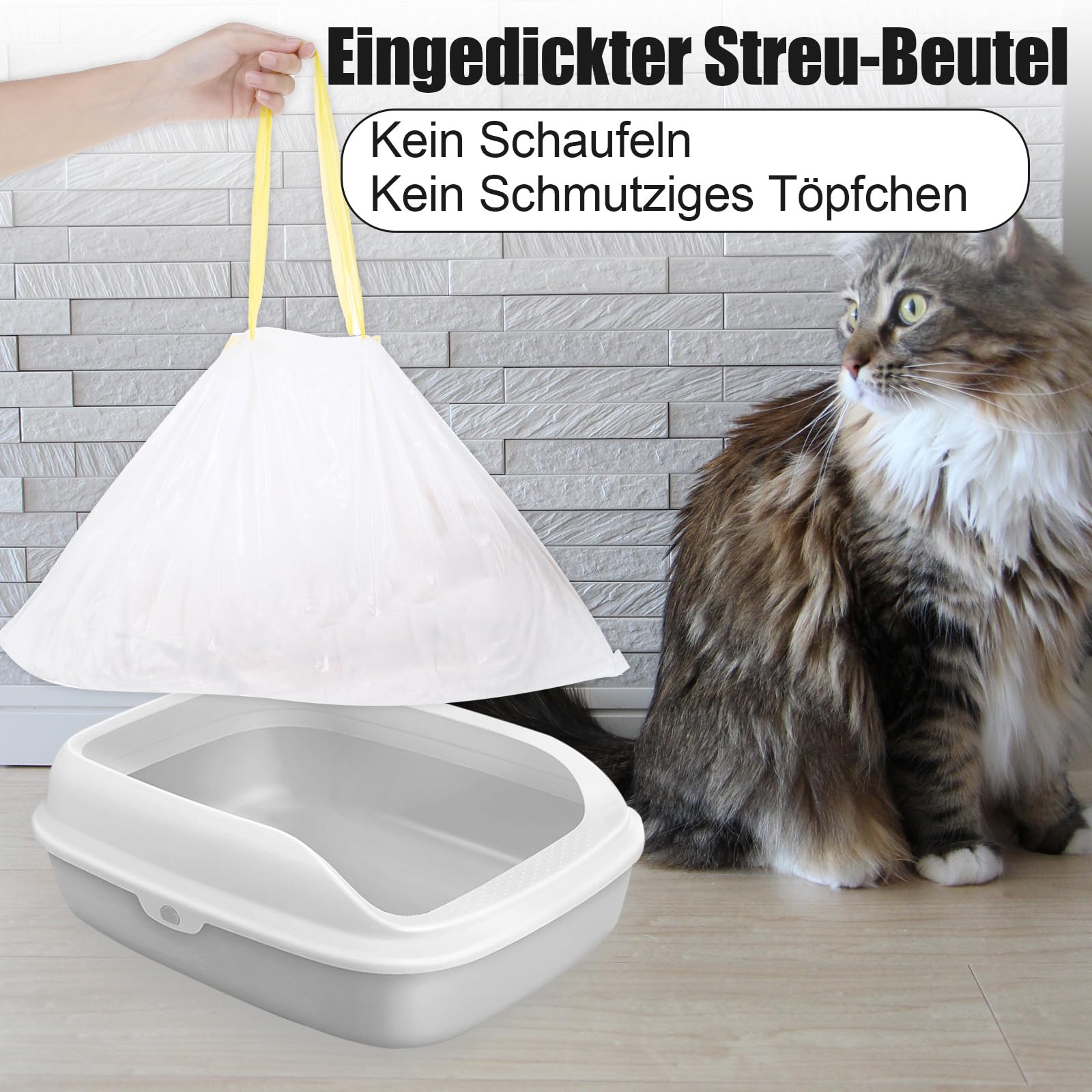 20 sacchetti per lettiera per gatti, sacchetti per lettiera per gatti, con cordino, sacchetti igienici, per lettiera per gatti, XXL, resistenti agli strappi, durevoli (79 x 45 cm)