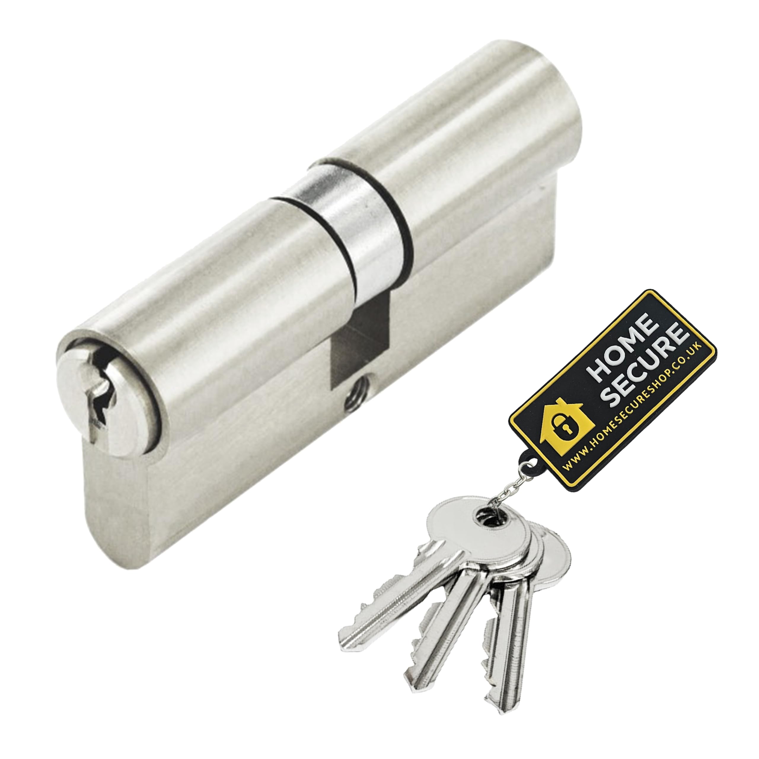 Homesecure Nickel Home Secure™ Euro Cylinder Door Lock Upvc Door Lock, Euro Lock Cylinder Lock Barrel For Internal & External Pvc Wooden Composite Doors (, 40/40)