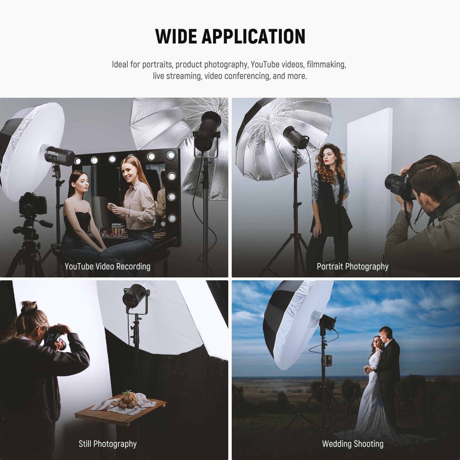 NEEWER 180cm Parabolique Réfléchissant Parapluie Photographie avec Intérieur Argenté,Éclairage Doux avec Couvercle Diffuseur,Sac,Pliage Rapide pour Caméra Studio Prise de Vue Monolight Flash,NS4U