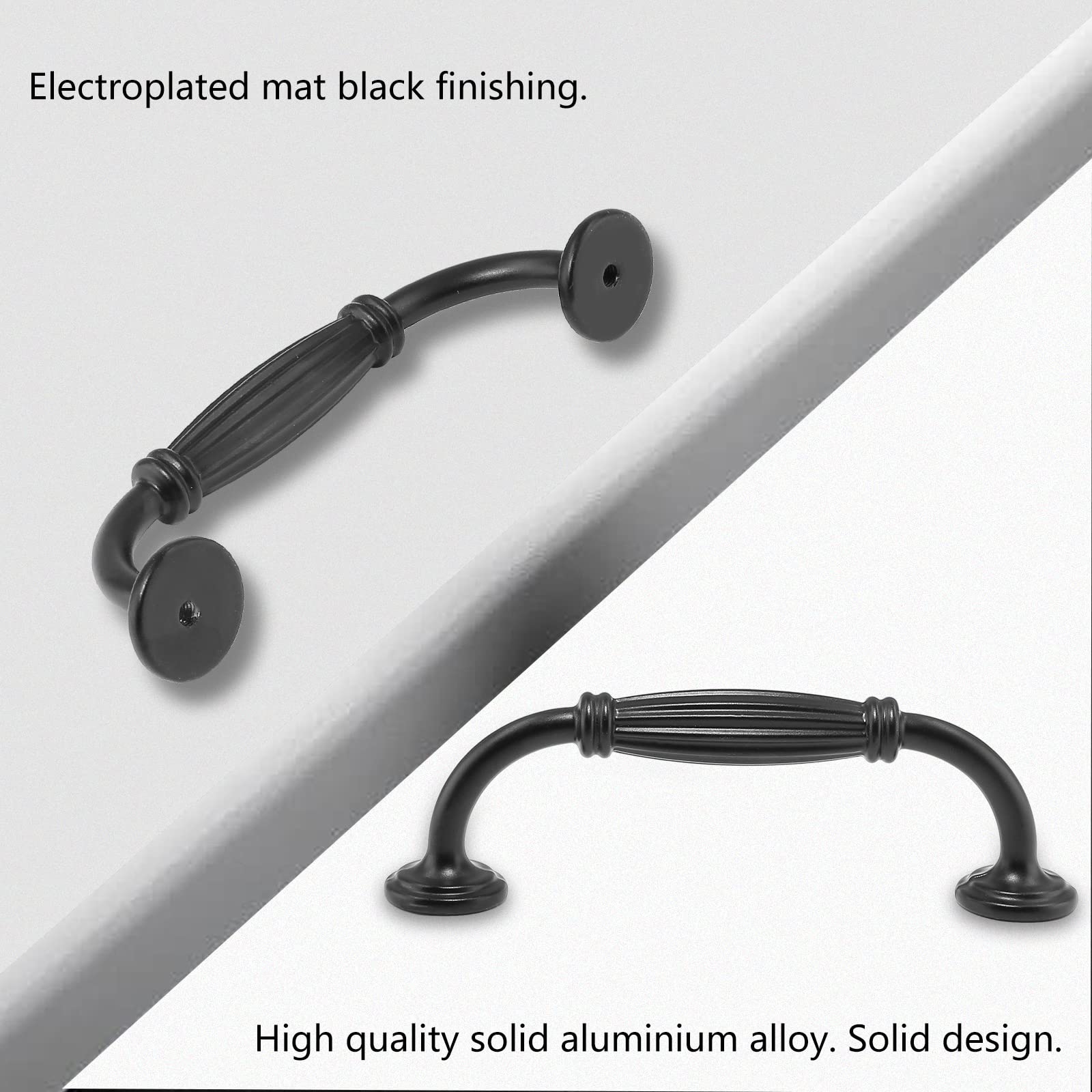 Black Cabinet Handles - 10 Pcs Kitchen Pulls -3