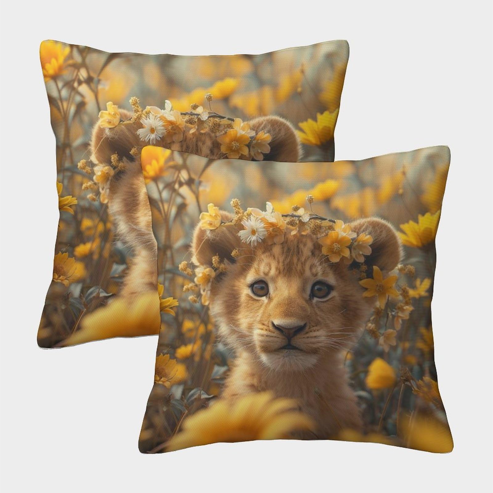 kaiyun 2 Pack 40x40cm Pillow Cases,Cheetah Decorative 3D Printed Cushion Cover,sofa Bed Decorative Cushions