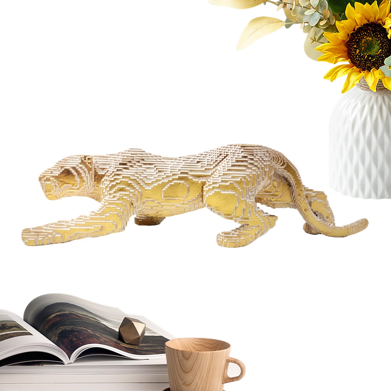 Figura De Guepardo Figuras De Leopardos Caminando En Resina