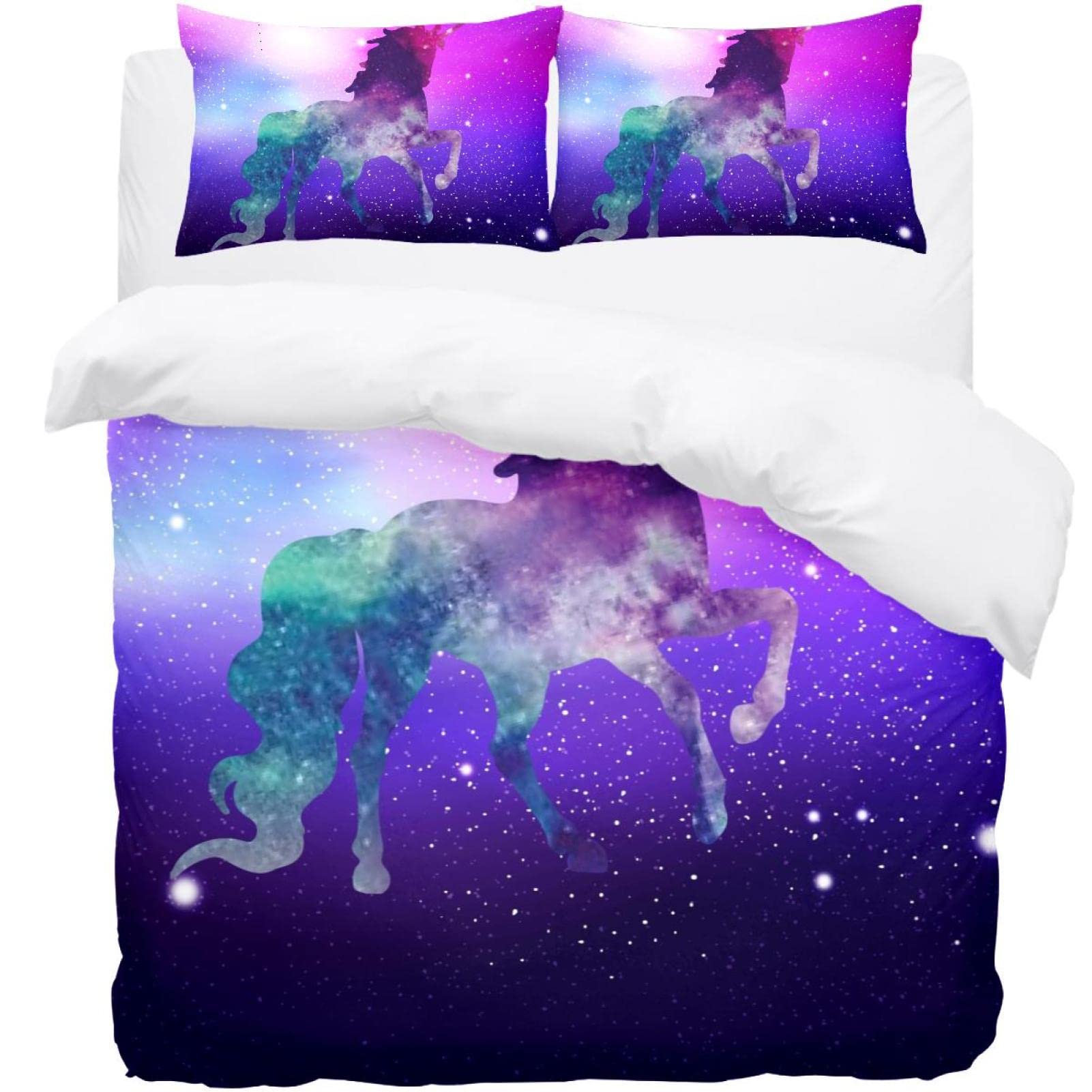 Parure de lit licorne cadeau idéal avec housse de couette et taies d'oreiller