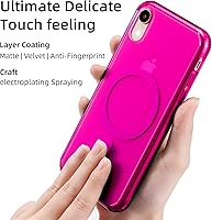 Vista 5 de Funda magnética translúcida para iPhone XR con carga inalámbrica MagSafe anti-amarilla, antihuellas, a prueba de golpes, funda protectora