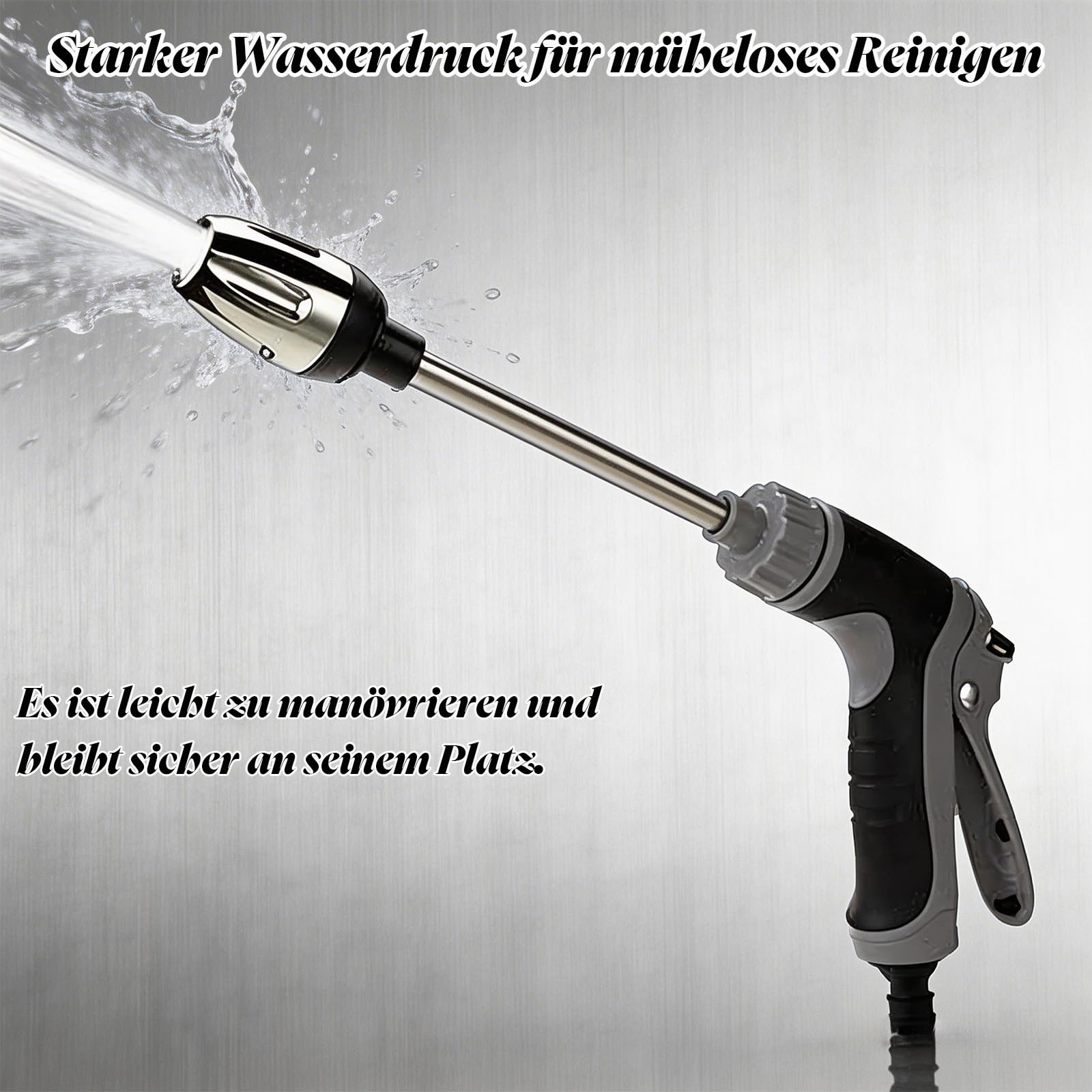 Jetterix Druckdüse, Jetterix Hochdruckpistole, Verwandeln Sie Jeden Schlauch in Einen Hochdruck Wasserstrahl, für Gartenschlauch, Terrasse, Auto (1 Satz)