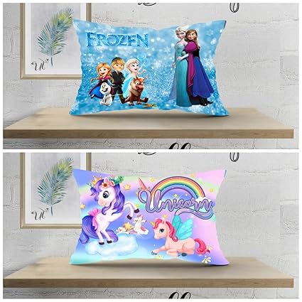Aroma Brand-Cartoon Printed Toddler Kids Pillow Combo Silky Soft Microfiber Polyester, Perfect for Travel ,Toddler Cot,12