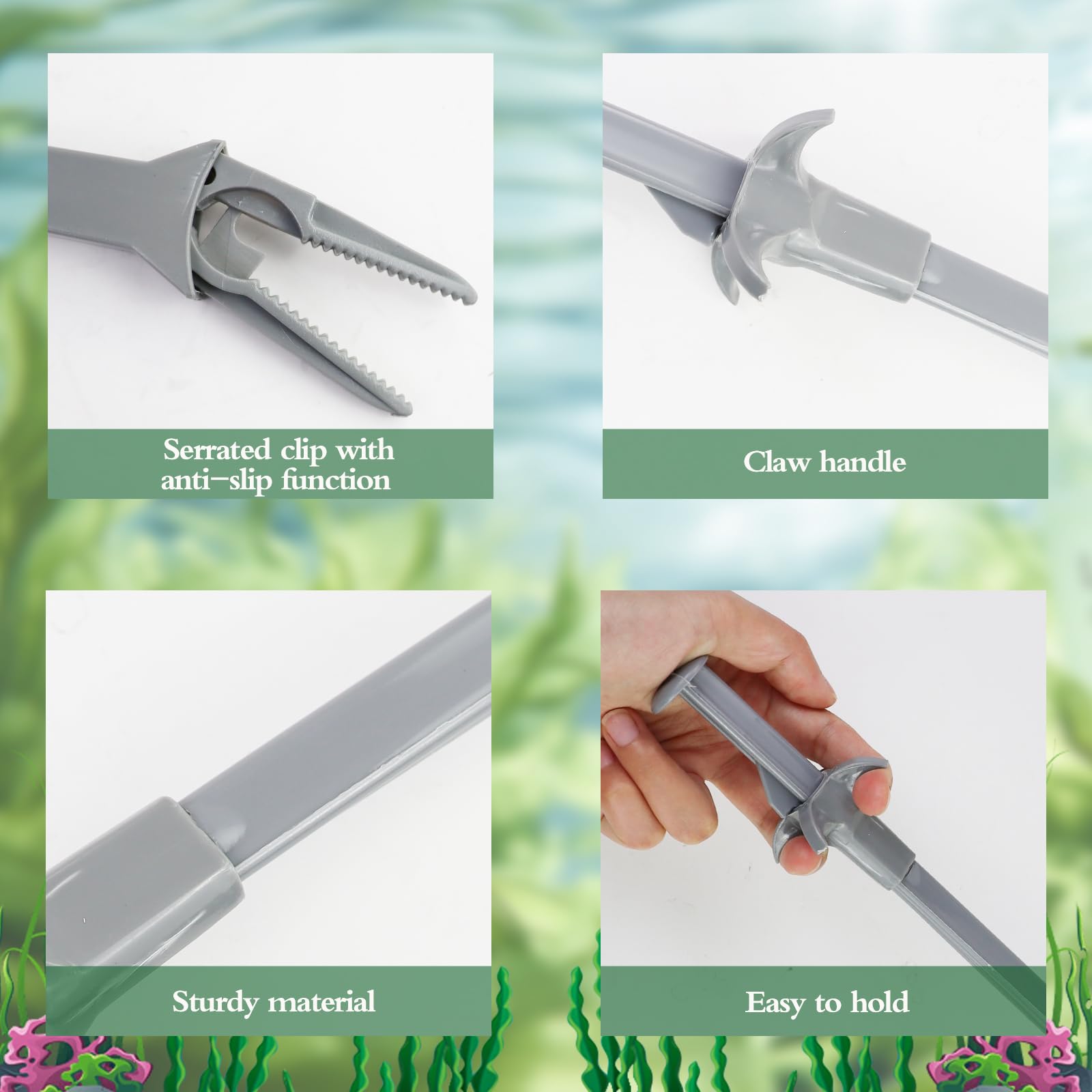 Pinces pour plantes d'aquarium, plastique, 50 cm, entretien plantes aquatiques