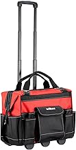 Wiltec Tool Bag with Wheels, Tool Case with 19 Pockets, Robust Tool Holder with maximum Load Capacity of 40 kg, Compact Size and Perfect for Carrying Tools and Accessories