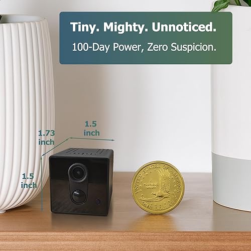 Miniatura 4 de Mini cámara, cámara de seguridad inalámbrica 4K para interiores 5G con batería de espera de 90 días, detección humana AI, visión nocturna, control