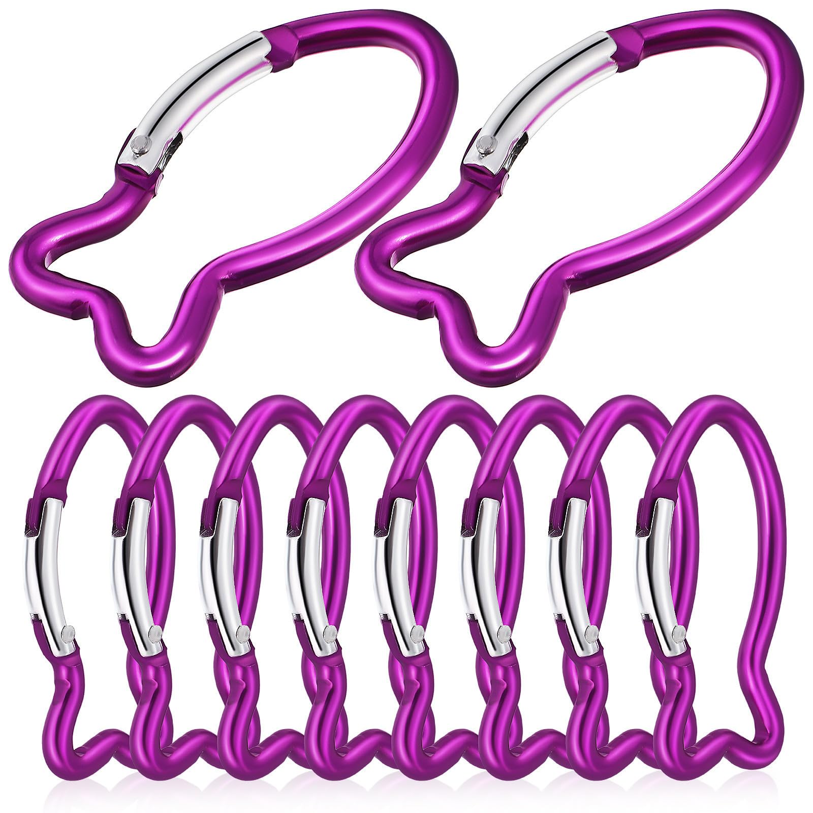 Toddmomy 10 Unidades Mosquetón Gancho a Presión en Forma de Pez de Aluminio para Llaveros y Mochilas, Adecuado para Camping y Uso al Aire Libre, Rápido y Seguro
