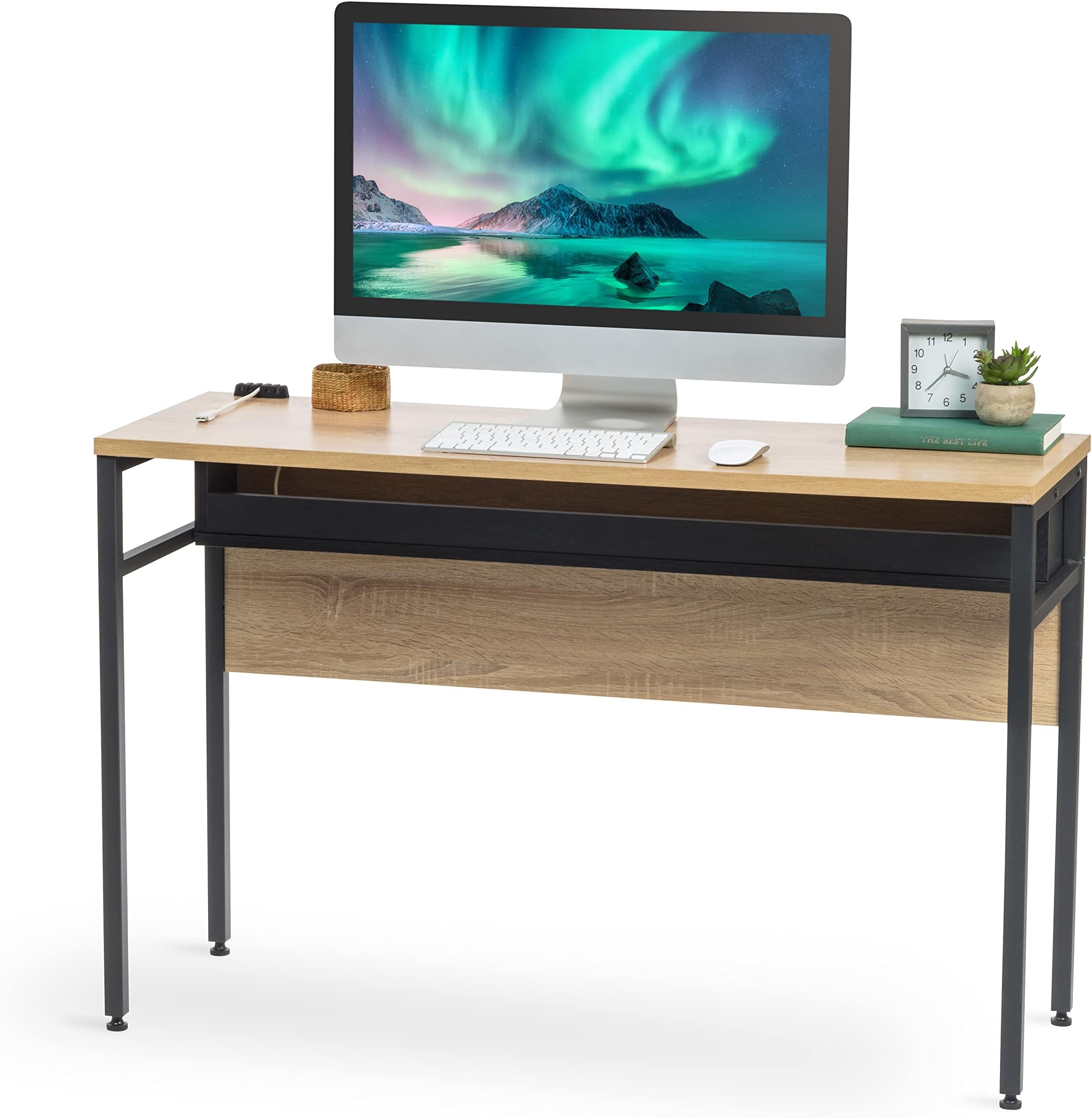 IRIS USA Computer Desk with Cable Organizer and Cable Tray