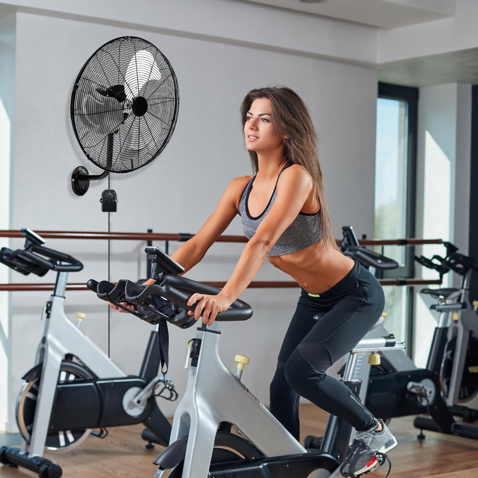 RELAX4LIFE Wandventilator 120W 3 Aluminiumflügel 85° Oszillation 30° Neigung Geräuschpegel ≤60dB Schwarz