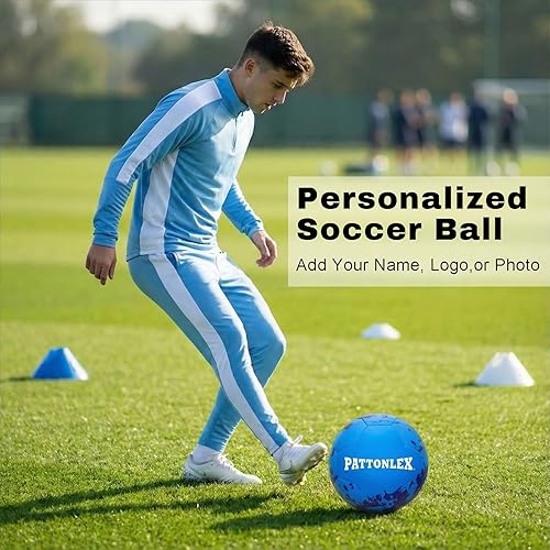 Miniatura 2 de Balón de fútbol personalizado Nombre, foto, número o logotipo Pelota de partido y entrenamiento de tamaño oficial 5 Pelota de regalo de cuero