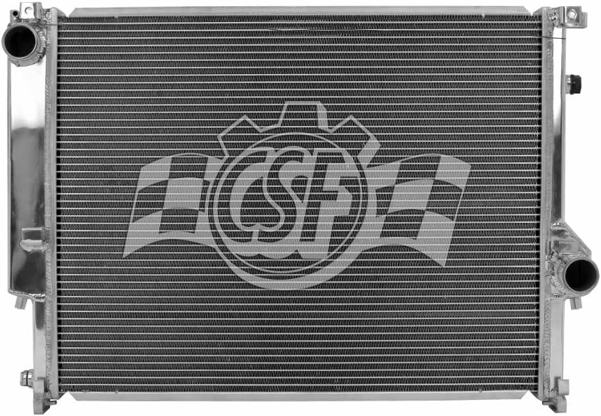 CSF Radiator, 21.625 in W x 16.938 in H x 1.625 in D, Driver Side Inlet, Passenger Side Outlet, Aluminum, Polished