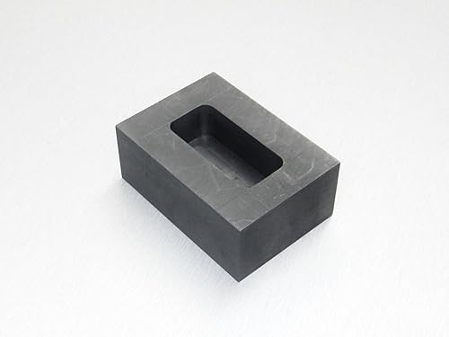 Miniatura 2 de Kit de fusión mecanizado de molde de lingote de grafito de 8.82 oz para verter barra de pan dorado y plata (12E)