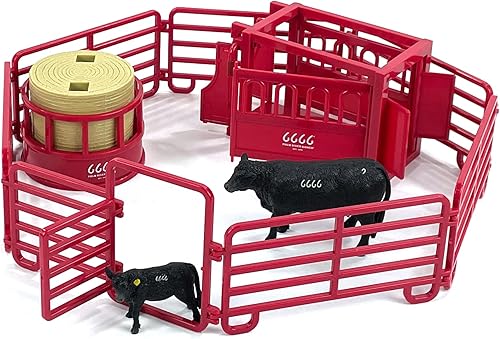 Big Country Toys Juego realista de rancho de cuatro seis seis piezas de 12 piezas, rancho 6666, juguetes de granja a escala 120 para niños y niñas