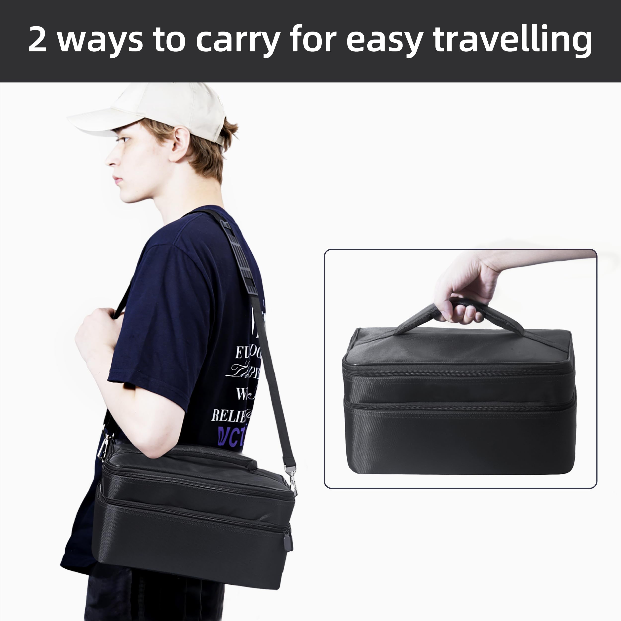 Borsa Viaggio per Figure Miniate D&D (40K, 50 slot, 1 slot fai da te, 2 strati rete, grande capacità)
