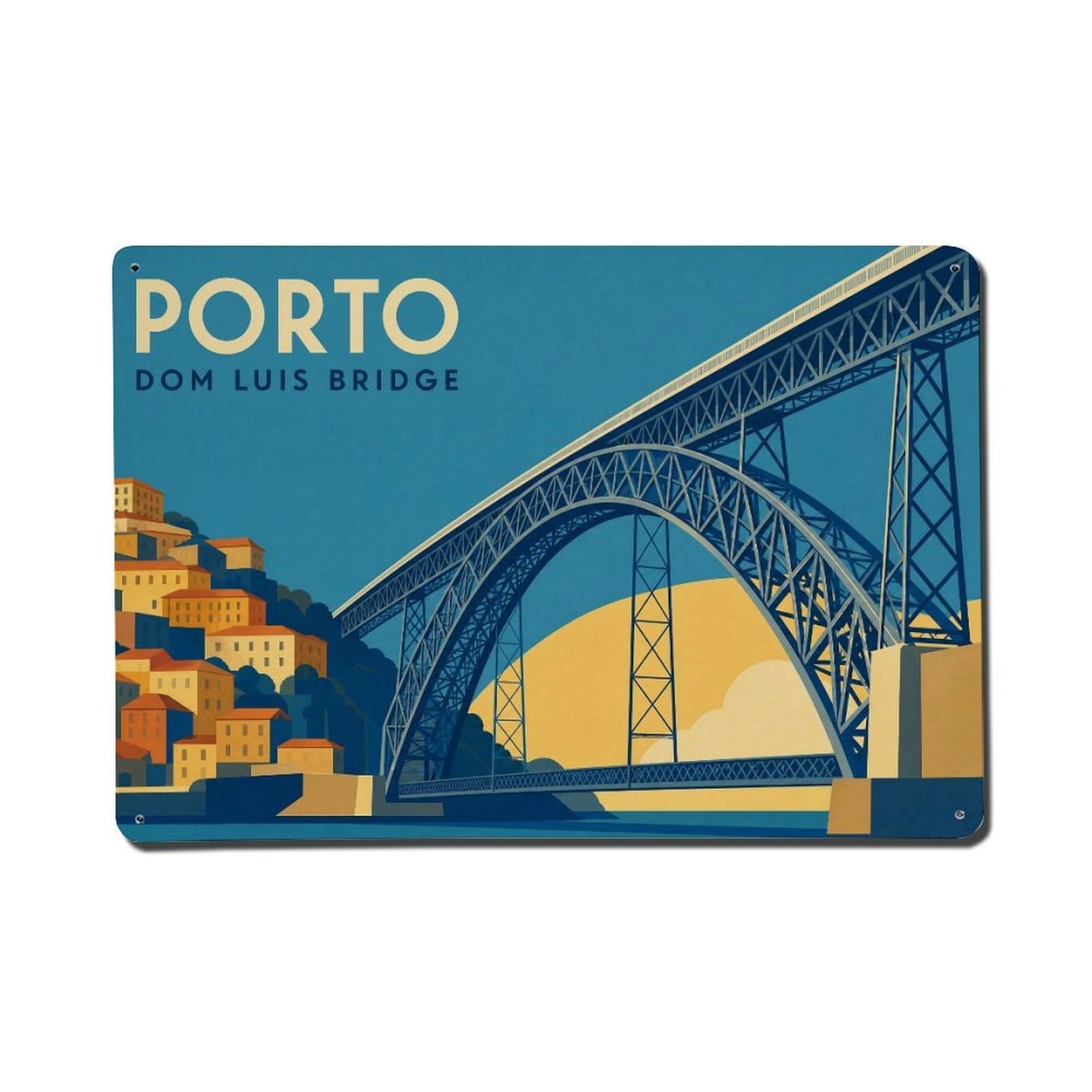 Metal Tin Sign Dom Luis Portugal Vintage Travel