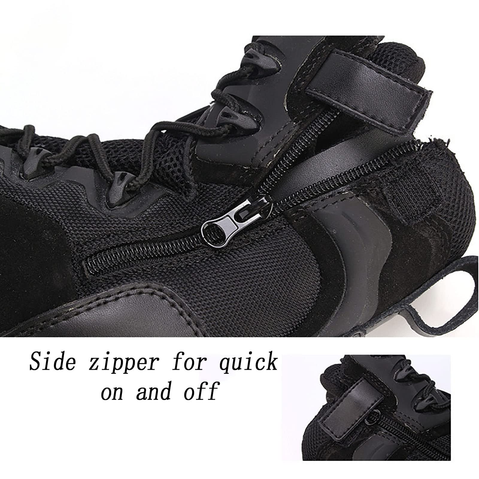 CLSQLXYJZC Taktische Wanderstiefel für Herren, High-Top-Frühling und Herbst, leicht, atmungsaktiv, mit Reißverschluss, Militärstiefel, Outdoor-Schnürstiefel, Bequeme, langlebige Arbeitsstiefel