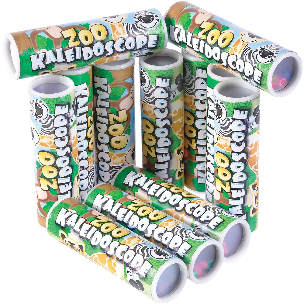 Bally Hoo Kaleidoscopios de Animales de zoológico de 12,7 cm, para Fiestas (12 Unidades)