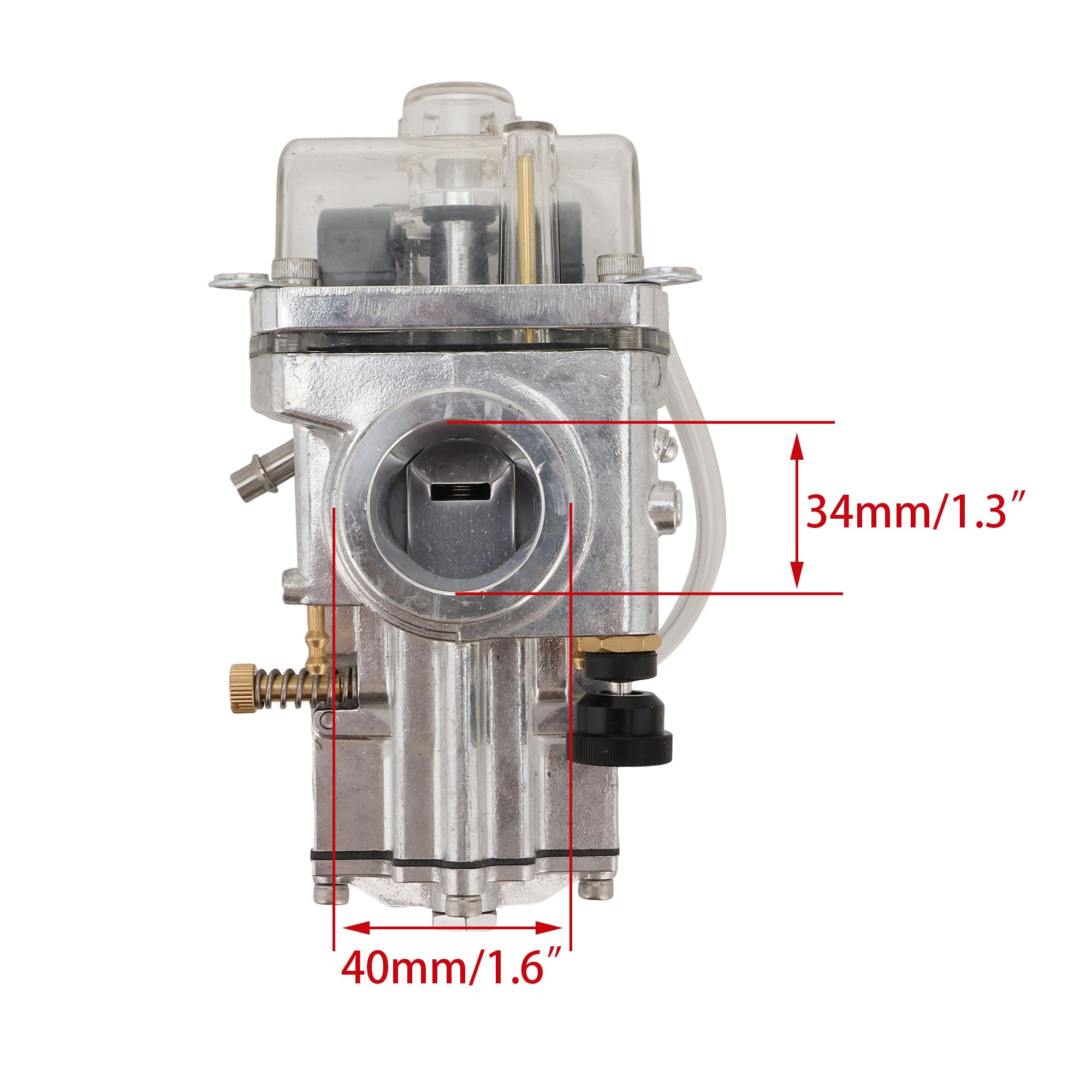 WOOSTAR 34mm Carburador con Filtro de Combustible Tubo Gasolina Juntas Reemplazo para KX250F RMZ250 CRF250R CRF450R Lectron 2 Tiempos Power Jet Carburador 250cc 300cc 350cc 400cc 450cc Motocicleta