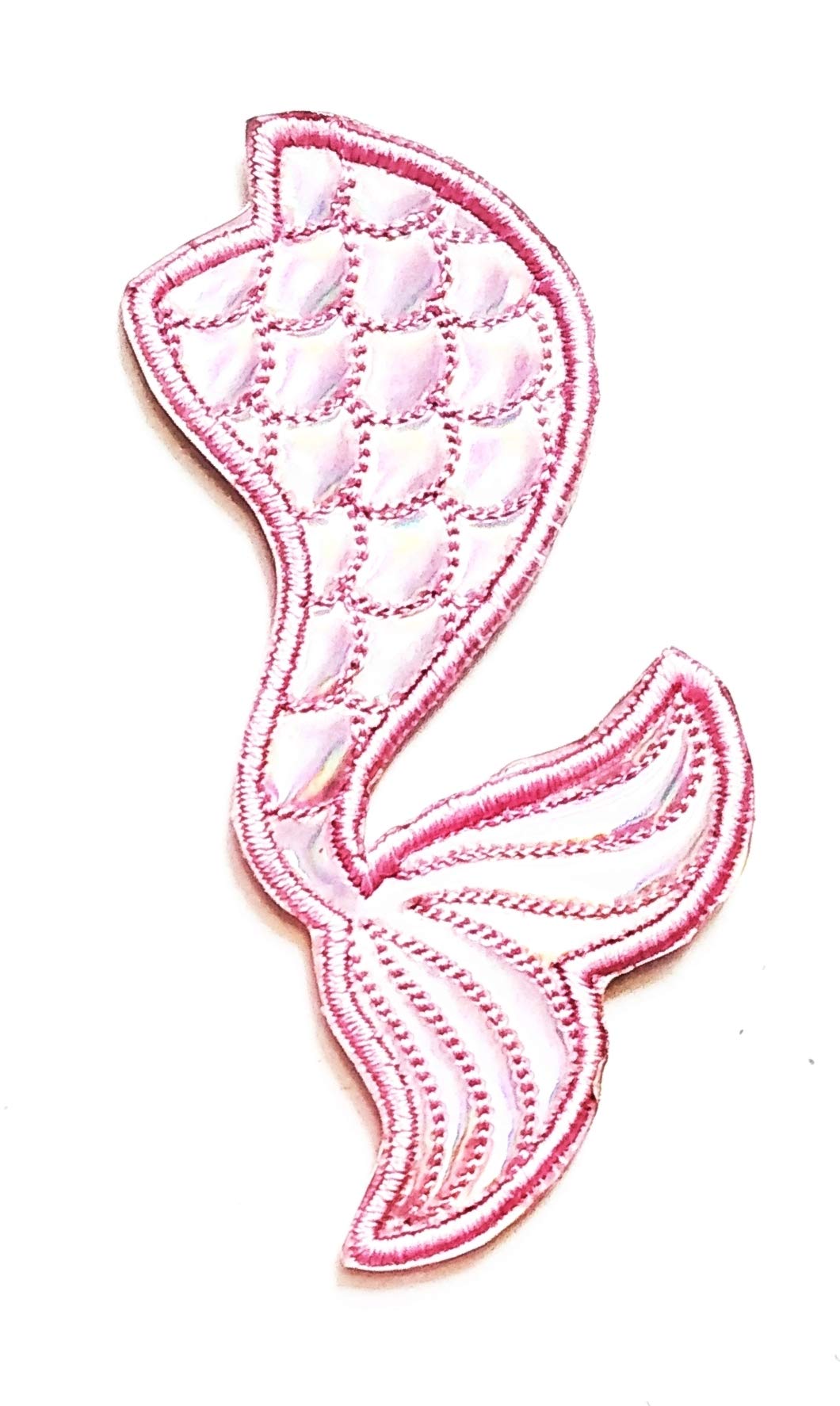 Nipitshop Patches Pink Tail Little Mermaid Cartoon Kids Patch Embroidered Iron On Patch for Clothes Backpacks T-Shirt Jeans Skirt Vests Scarf Hat Bag