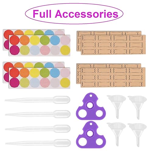 Miniatura 8 de Easytle Botellas enrollables de aceite esencial, paquete de 24 botellas enrollables de vidrio transparente de 0.17 onzas líquidas para aceites (96