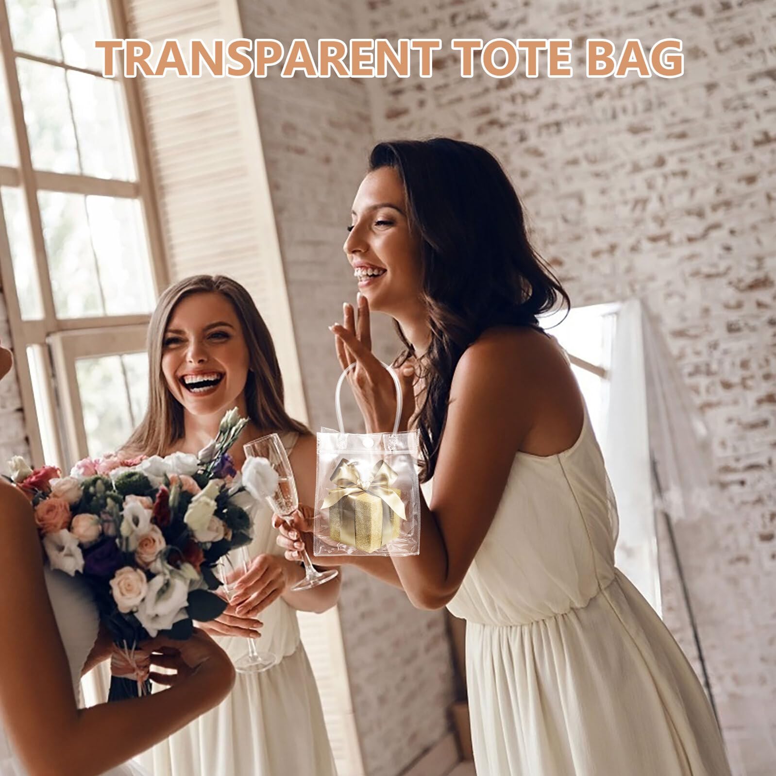 Borse Regalo Pvc Trasparente con Manici 40 Pezzi per Feste