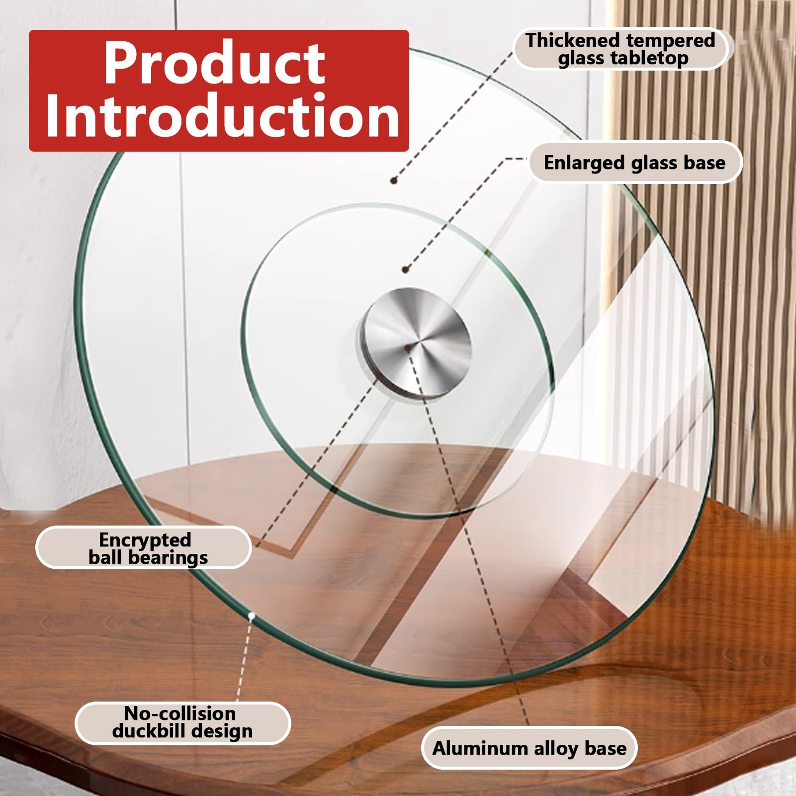 Grote ronde eettafel Lazy Susan draaitafel draaiplateau Transparante Grote ronde eettafel Lazy Susan draaitafel draaiplateau Transparante