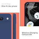 YATWIN Silicone Back Case for Google Pixel 8A, Soft-Touch Phone Back Cover for Google Pixel 8A - Dark Blue gallery image