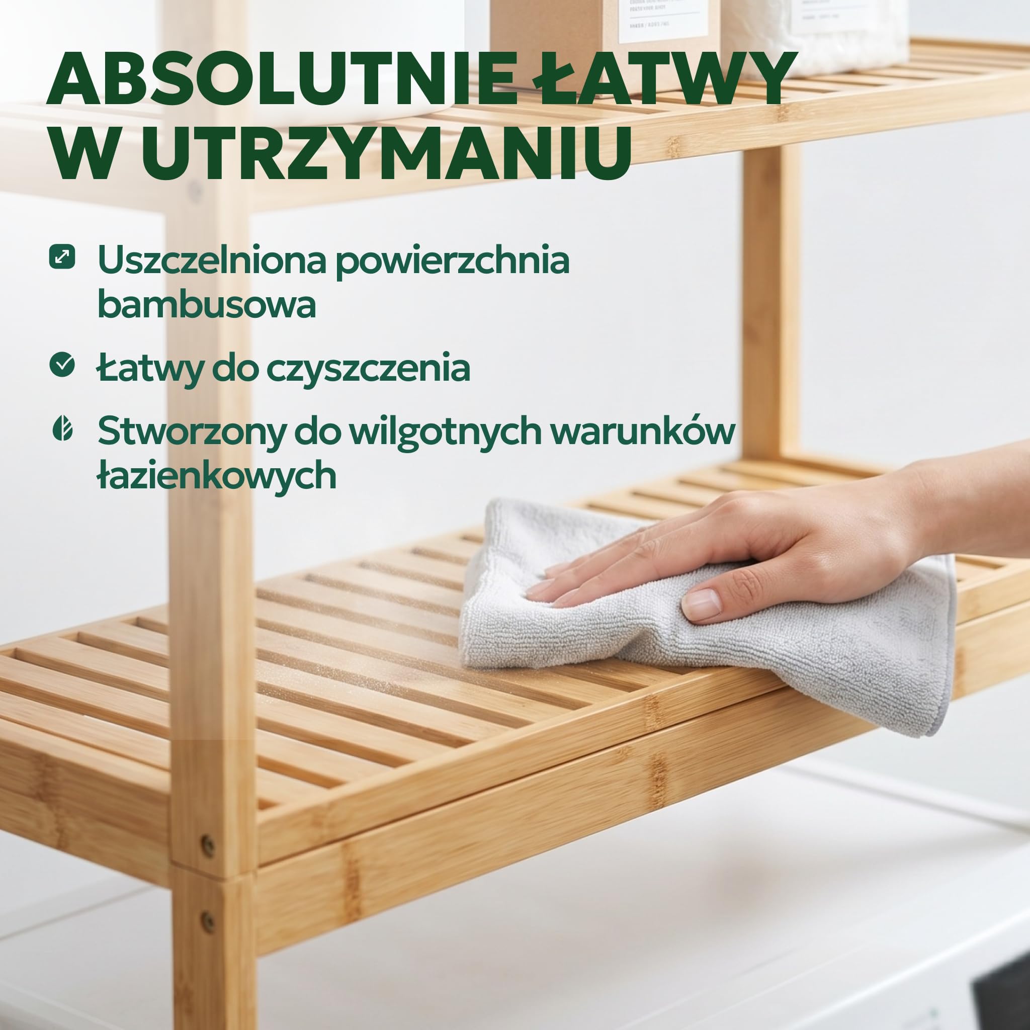 Regał na Pralkę Bambus - Półka Toaletowa - 3 Półki Drewno | MY FAT GORILLA – Regał na Pralkę Bambus 3 Półki – Drewno Organizer 66x26x170 cm Toaletowy