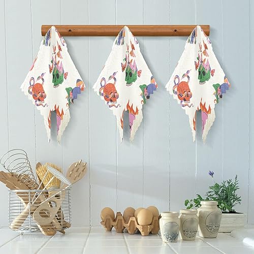 Miniatura 5 de FRODOTGV Hand Drawn Cute Skull Snake Microfiber Drying Towel Kitchen Decor Tea Towels Absorbent Absorbent Dish Towels for Kitchen Hand Towels