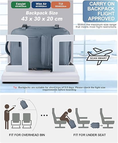 Miniatura 4 de VGCUB - Mochila grande para viaje, trabajo, negocios, mochila para laptop aprobada como equipaje de mano para vuelos, unisex, Azul (Jewel Blue),