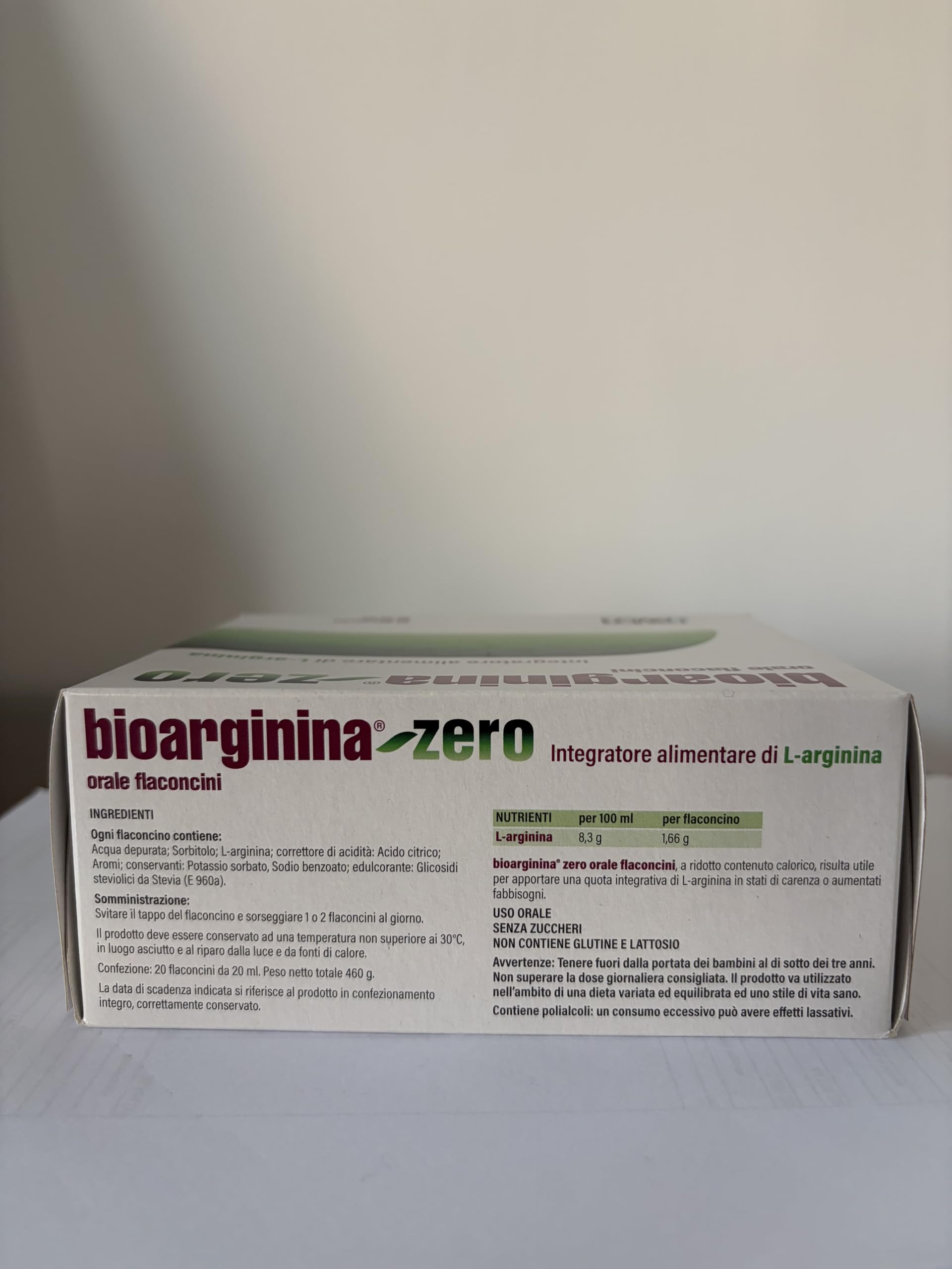 Damor - Bioarginina Zero Orale 20 Flaconcini - Integratore Alimentare di L-Arginina Senza Saccarosio
