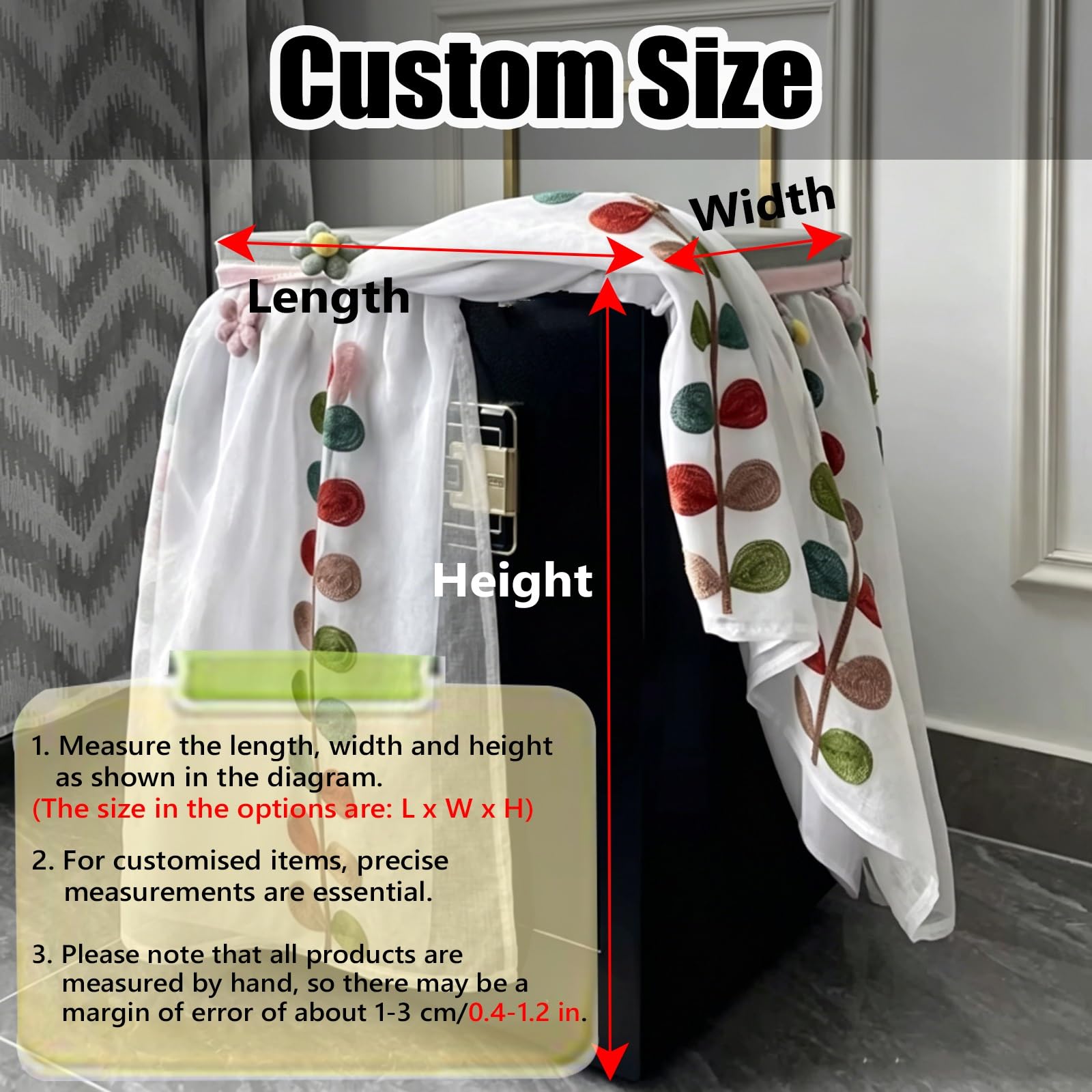 Niestandardowe pokrowce na meble domowe (szafki nocne/lodówki), pyłoszczelne podwójne otwieranie z przodu, łącznie do kamuflażu (A,75 x 55 x 140 cm/30 x 22 x 55 cali)