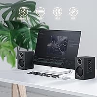 Vista 5 de Computer Speakers for Desktop PC, Active Bookshelf Speaker with 3‘’ Carbon Fiber Woofer and Silk Film Tweeter ,Supports Bluetooth 5.3, USB-C