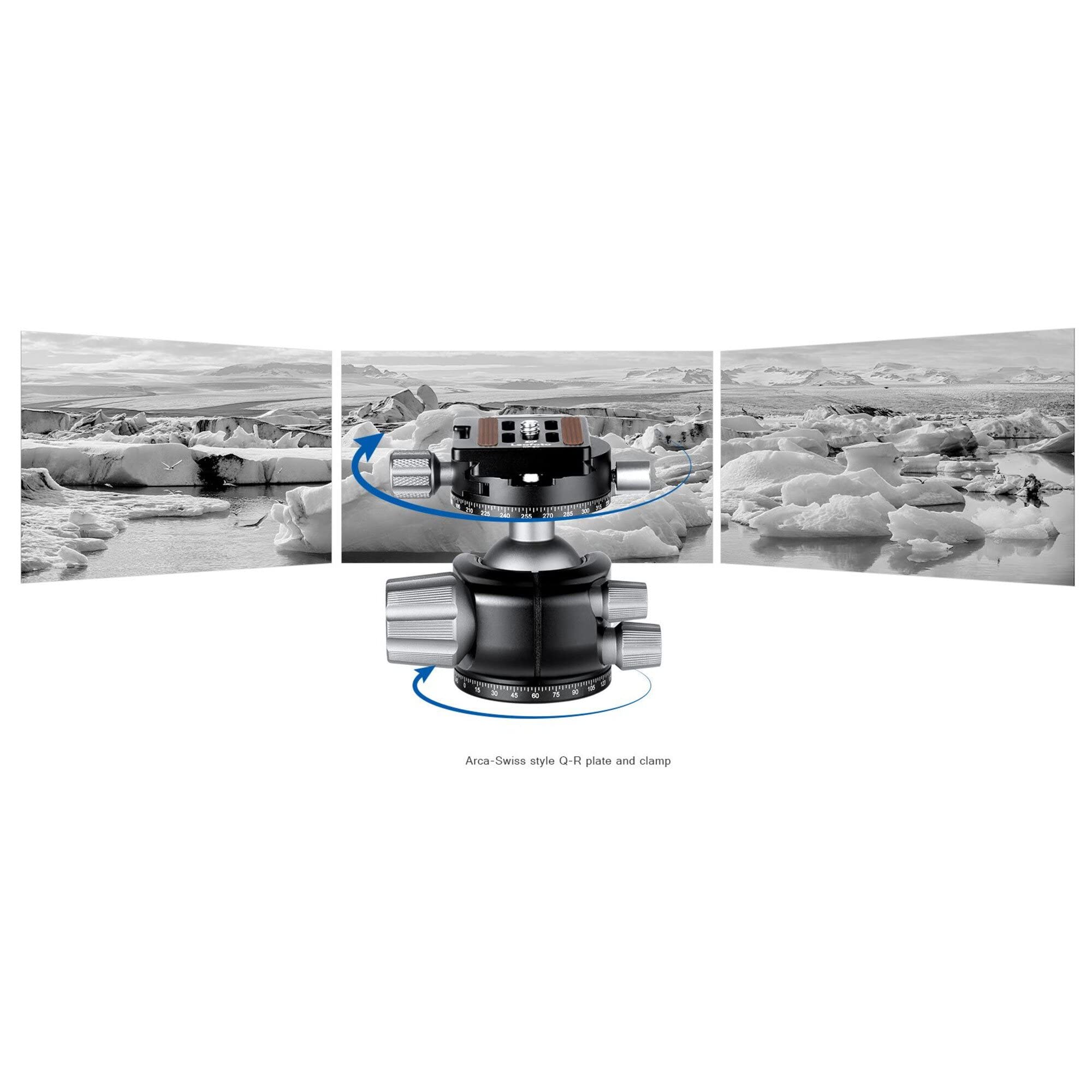 LEOFOTO Rotule LH-40 + Release Plate QP-70 - Trépied appareil photo