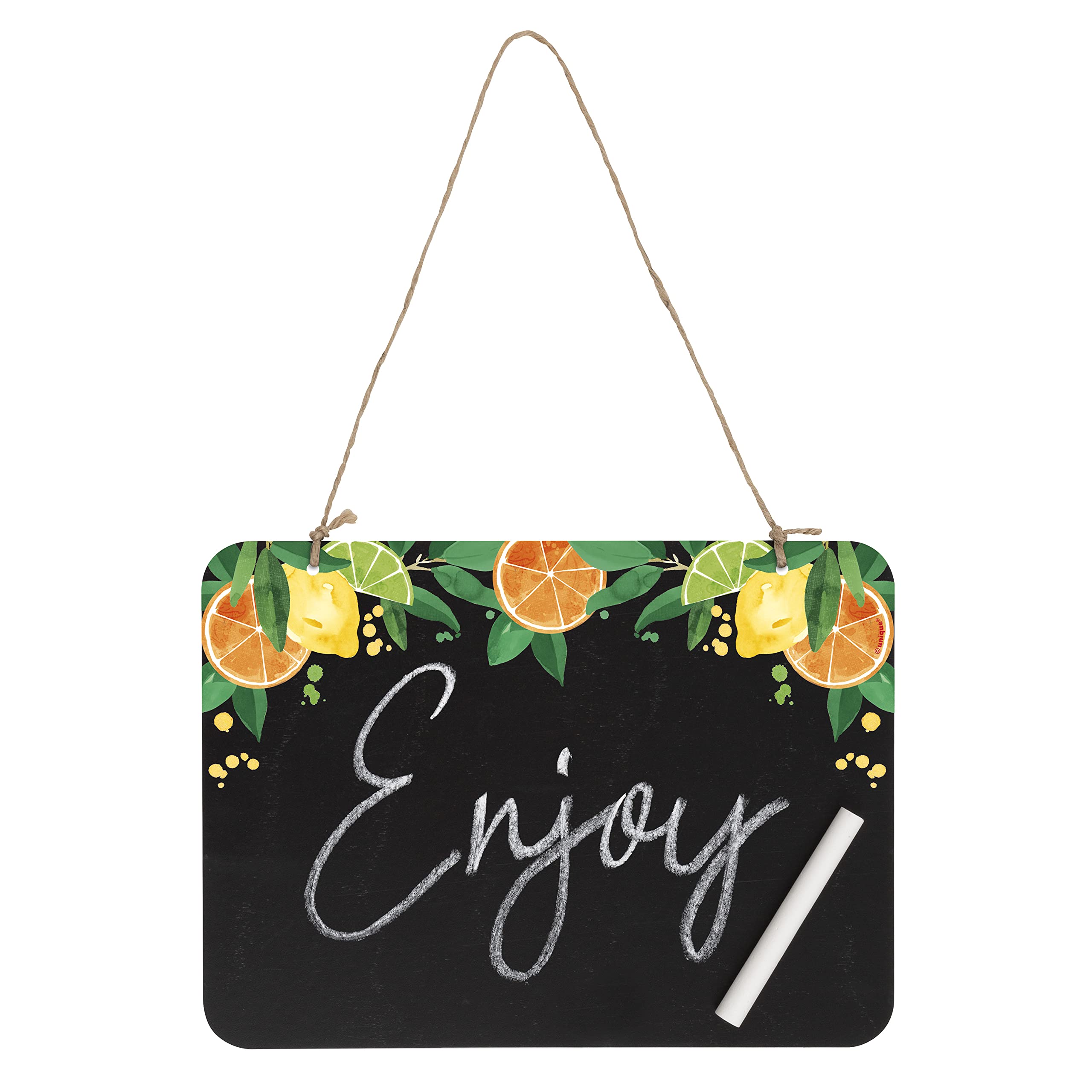 Unique 16451 Plastic Chalkboard Sign-Citrus Fruit Summer Party-1 Count (Pack of 1), Multicolour