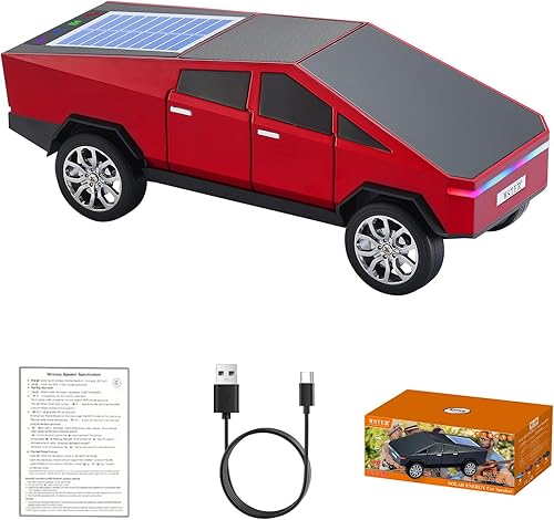 WS-699 Altavoz Solar Bluetooth Réplica  Diseño de Camioneta del Futuro, Sonido HD, Emparejamiento Estéreo TWS, Radio FM, Luz de Fiesta LED,