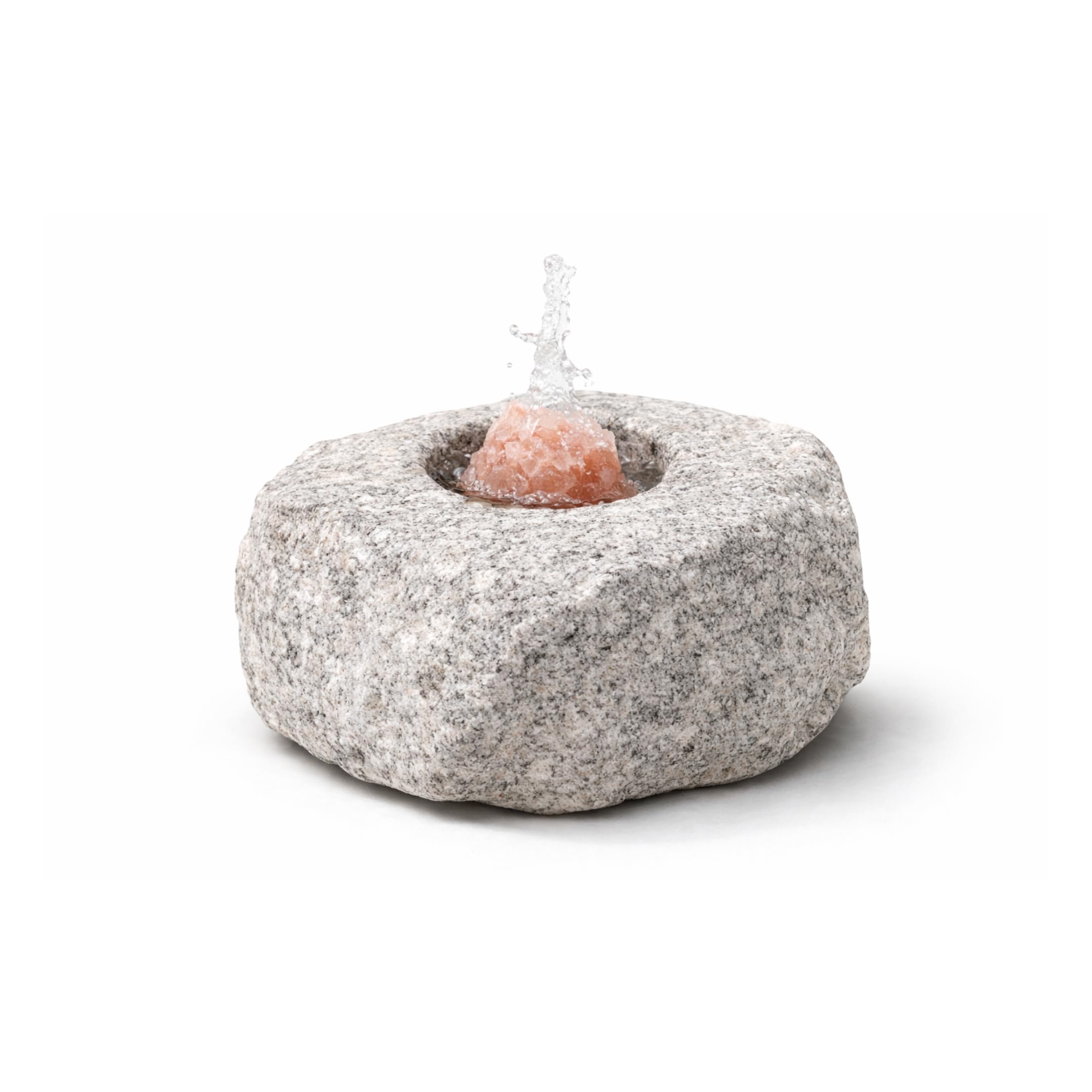 wellow® Saunastein aus Naturstein – handgefertigter Dampfstein mit Aromaschale für Sauna – für langanhaltenden Aufguss mit Mentholkristallen, Salzkristallen & besseres Saunaklima