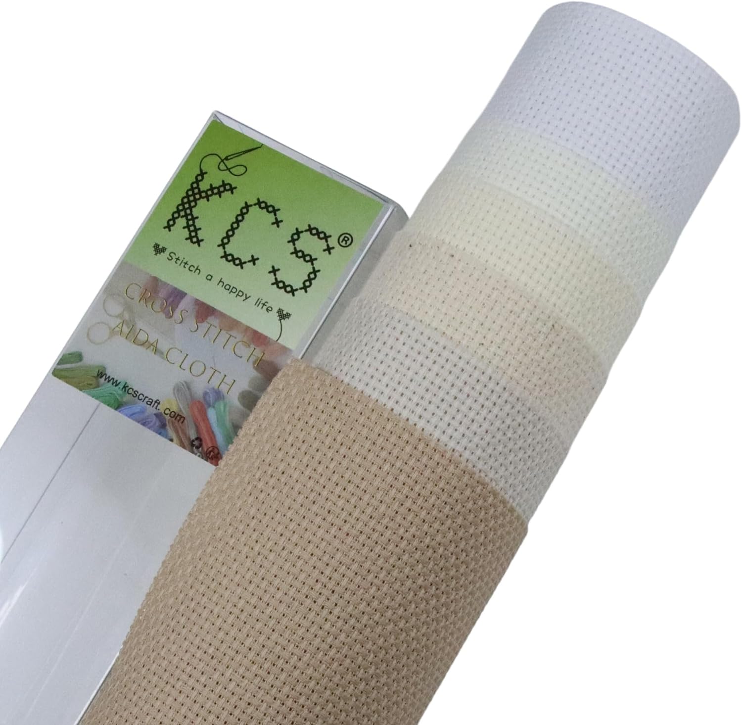 KCS 6 pc of 15" x 18" (38cmx45cm) Counted Cotton Aida Cloth Cross Stitch Fabric Rolled Box (16CT-G)