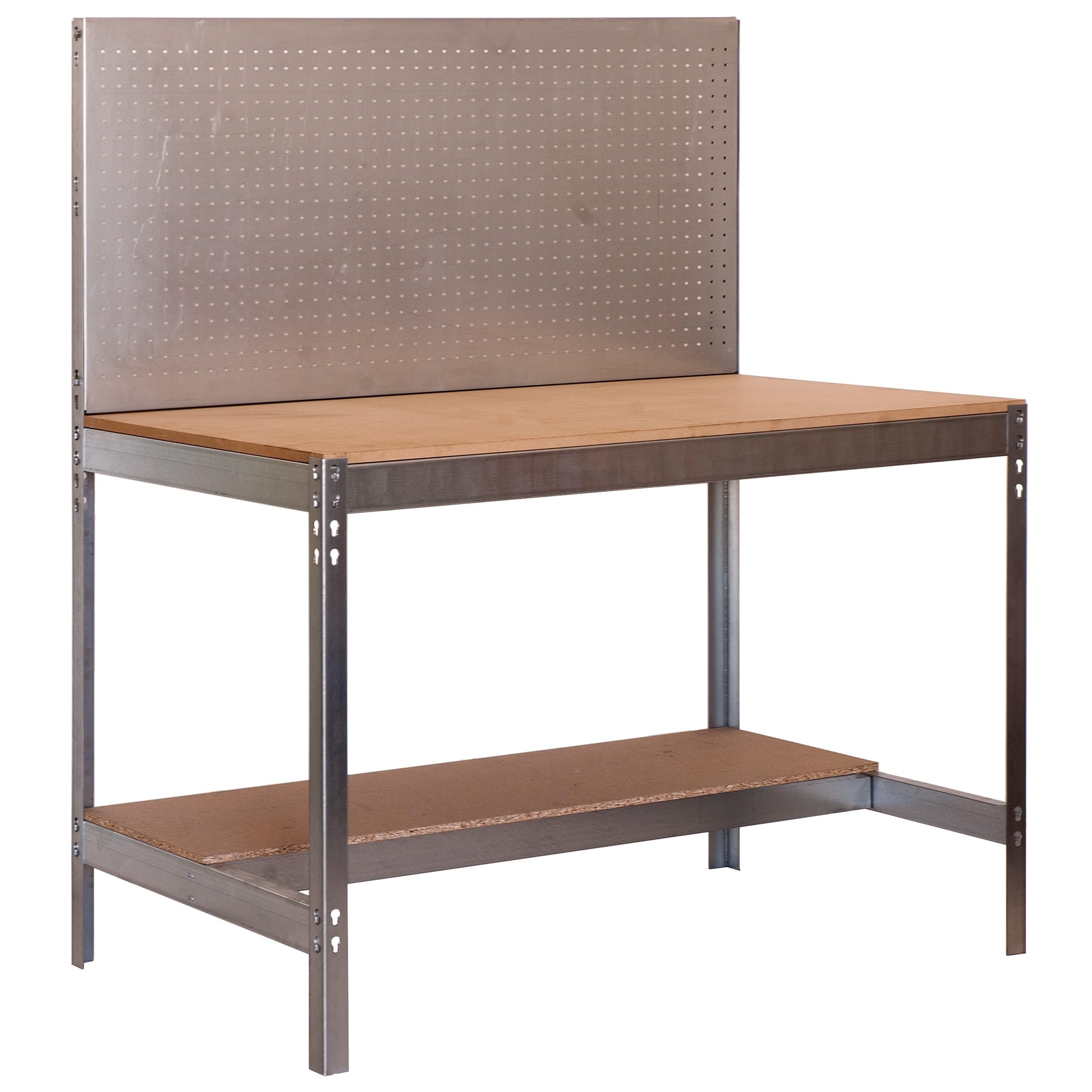 Simon Rack Banco de Trabajo Taller con ruedas 910x610 mm - BT2 | Panel Perforado, Tablero madera 16 mm, Capacidad Carga 120 kg, Galva , Pintura anticorrosión, Montaje sistema clic