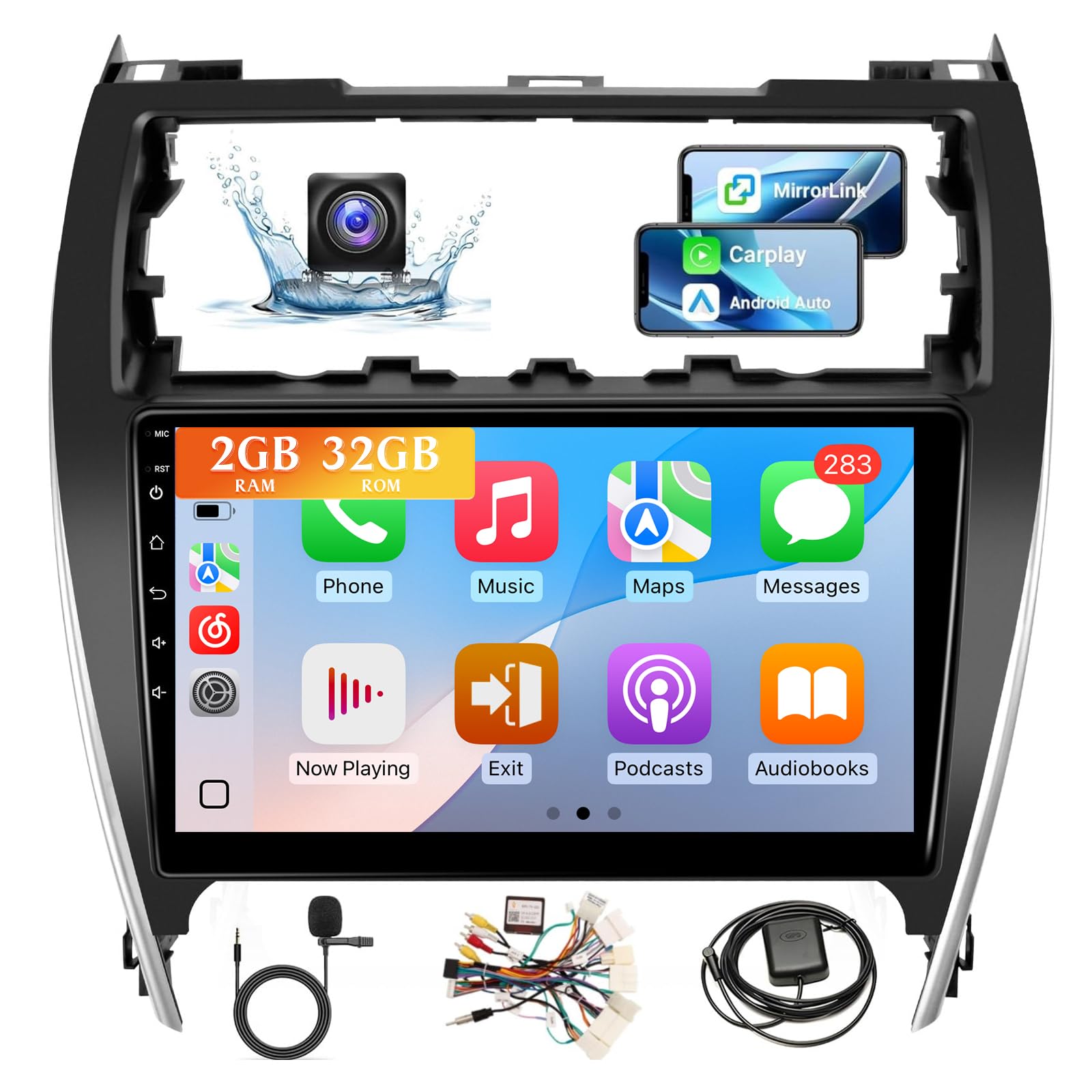 Leadfan Android Car Radio for Toyota Camry 2012 2013 2014 Stereo with Wireless Apple CarPlay Android Auto, 10.1" IPS Touch Screen Head Unit