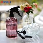 OFFIDIX Glass Spray Bottle, Pressure Watering Can, Indoor Plant Mister, Adjustable Nozzle, 0.4L/13.5oz Handheld Spray Bottle for Garden Plants Cleaning Solutions (Amaranth)